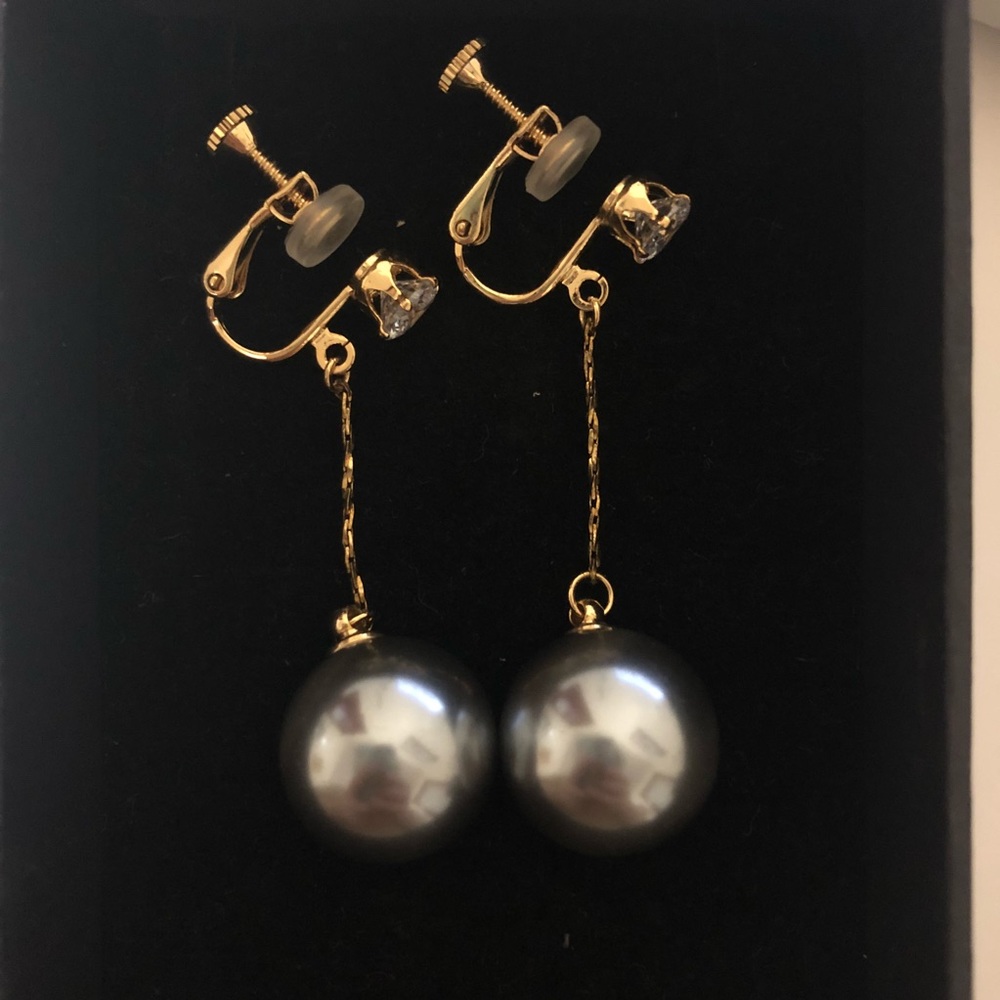 clip on pearl drop earrings